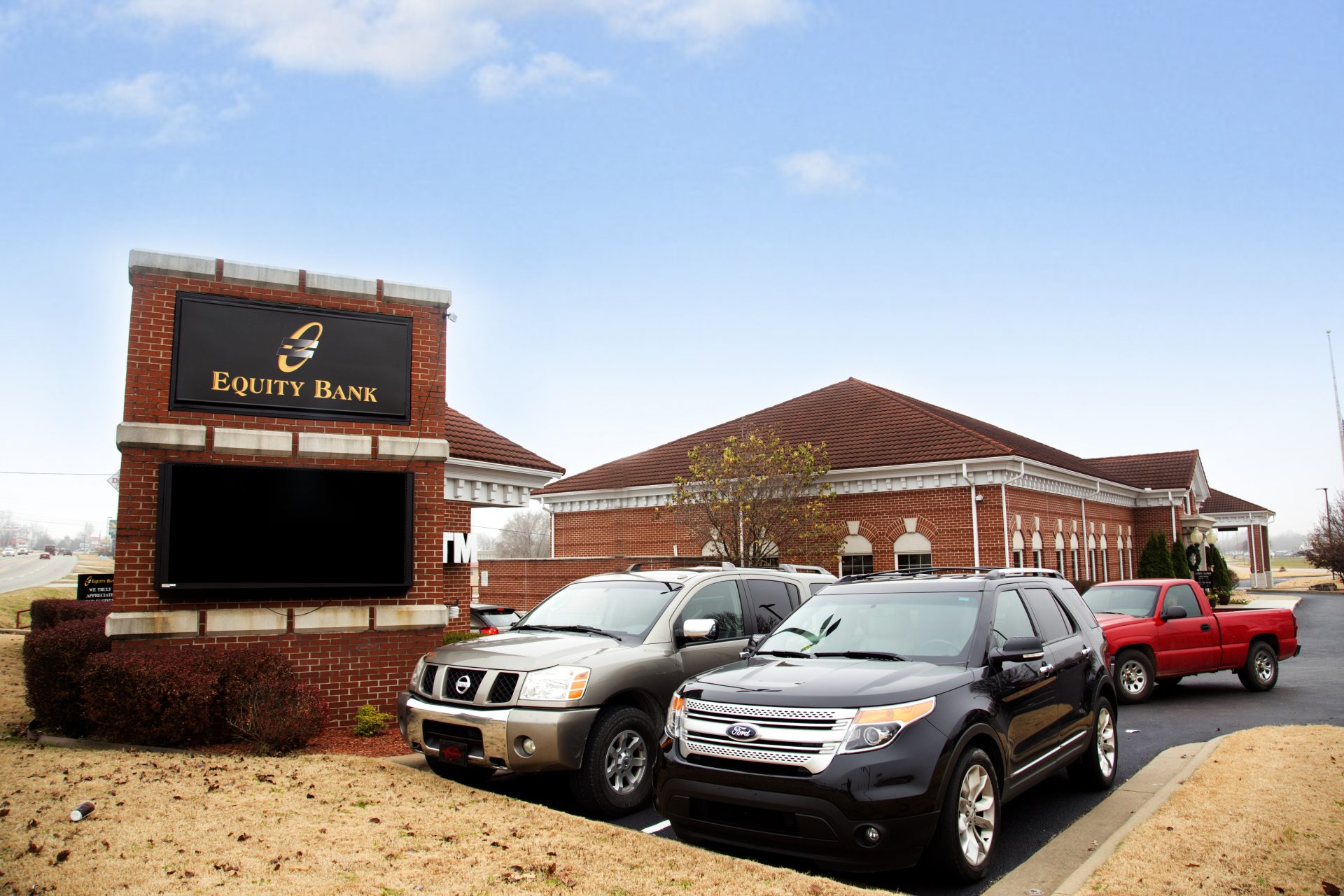 Equity Bank Harrison North branch exterior.