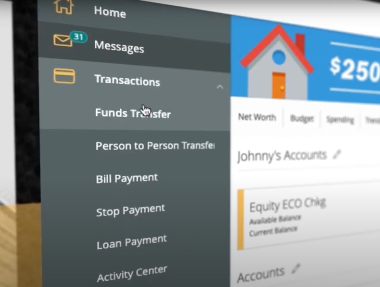 Screenshot of the Equity Bank digital banking app