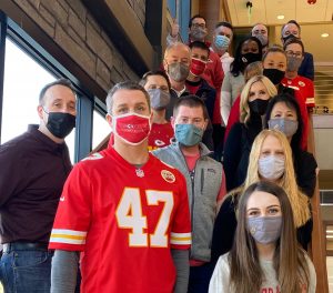 Group of Equity Bank employees wearing facemasks.