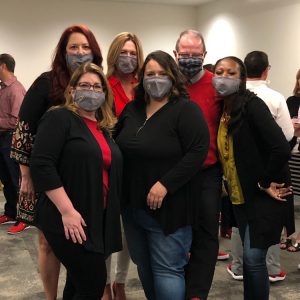 Group of people wearing face masks