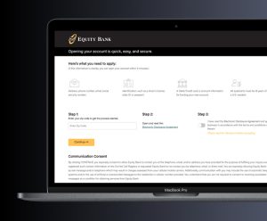 A laptop with the account opening page on it.
