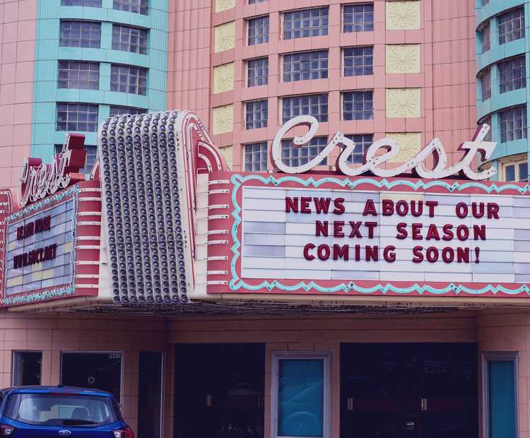 Exterior of a theater.