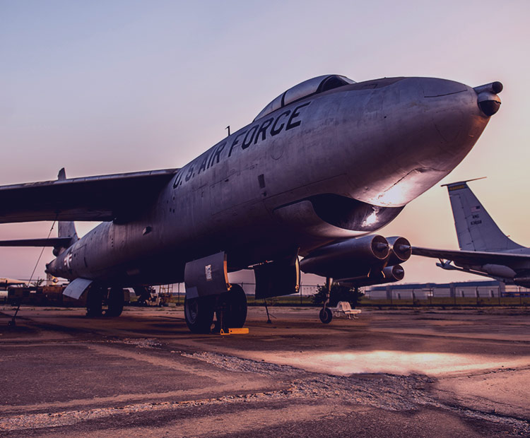 Exterior of an Air Force jet.