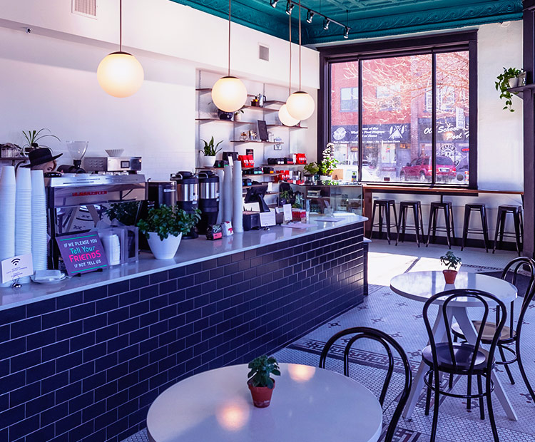Coffee shop interior.