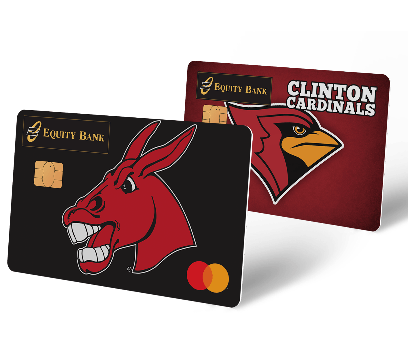 Two custom debit card designs