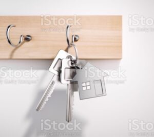 House keys on hook.