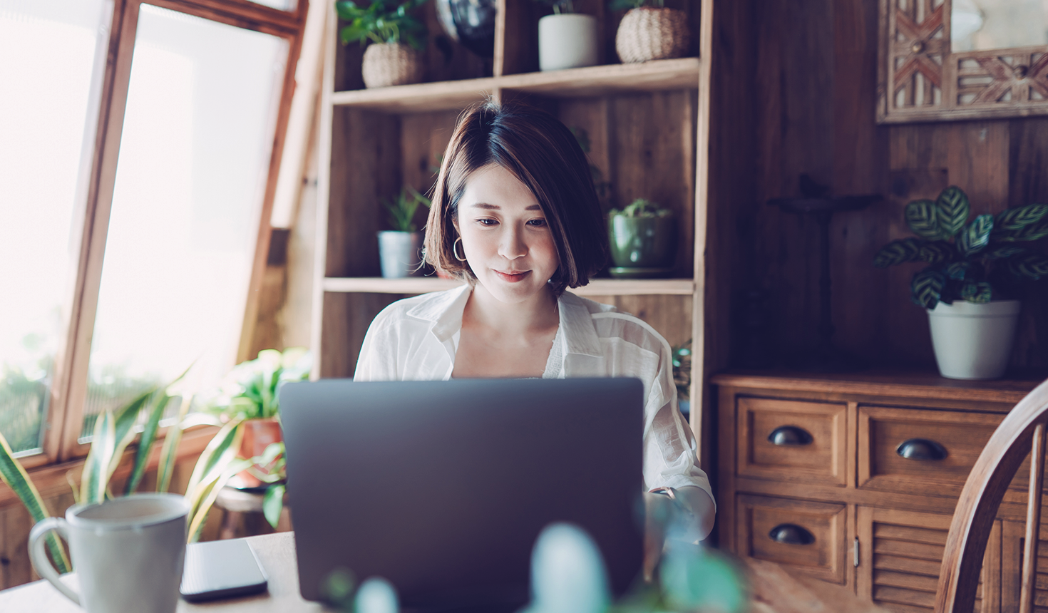 Person looking at computer